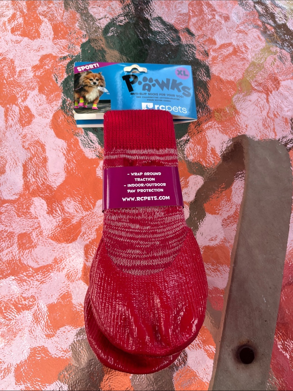 Rcpets Red Pawks Anti-Slip Dog Socks  Booties (XL)